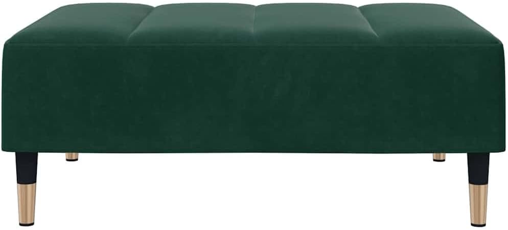 Dark Green Velvet Footstool, Stable Plywood Frame Footrest for Sofa or Recliner, Cozy and Compact Stool for Living Room