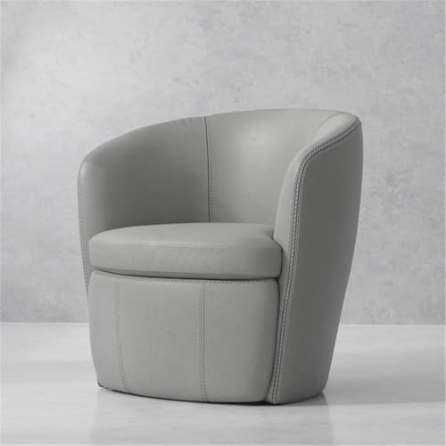 Pemberly Set of 2 Steamboat Ice All Italian Leather Swivel Club Chair