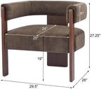 Christopher Knight Home Nettie Modern Accent Chair for Living Room, Velvet Fabric Single Lounge Sofa Chair with Wooden Frame, Comfy Reading Chair for Bedroom, Lounge Armchair with Cushion, Dark Brown