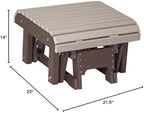 LuxCraft Poly Glider Footrest Ottoman (Weatherwood & Chestnut Brown)