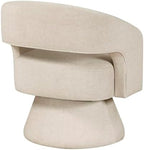 Lexicon Swivel Accent Chair, Modern Velvet Round Barrel Chair, Taupe | Swivel Chair with Open Back, Plush Foam Cushions, Metal Swivel Base for Living Room/Bedroom/Office/Small Spaces