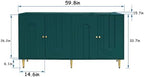 60" Modern Sideboard Buffet Accent Cabinet with Shelves Green