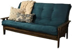 Kodiak Tucson Queen Futon Frame and Mattress Set - Wood Futon with Mattress Included in Fabric Mattress (Gray/Walnut)