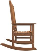THOEOE Outdoor Rocking Chairs Set of 2, Oversized Patio Rocking Chair | HDPE Outdoor Rockers for Front Porch, Patio, Backyard, Balcony and Garden. All-Weather High Back Design, Wood