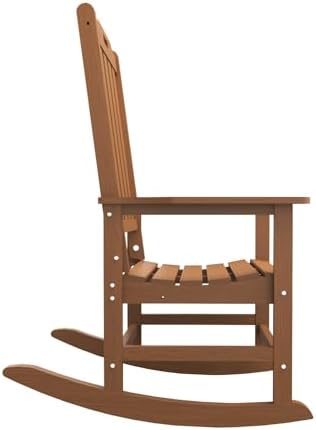THOEOE Outdoor Rocking Chairs Set of 2, Oversized Patio Rocking Chair | HDPE Outdoor Rockers for Front Porch, Patio, Backyard, Balcony and Garden. All-Weather High Back Design, Wood