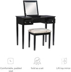 Linon Vanity Set, Black