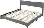 Allewie King Size Upholstered Bed Frame Adjustable Headboard, Dark Grey