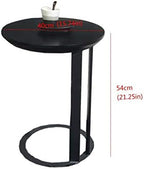 Telephone Table, Black Solid Wood Side Table,Living Room Sofa Side Table,Round Side Table/End Table/Night Stand/Coffee Table,Telephone Tables,Diameter 15.74 Inch