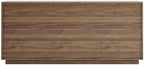 4-Door Sideboard Buffet Cabinet, 59'' Wood Kitchen Storage Cabinet Sideboard with Water Ripple Doors & Suspended Base, 2 Tiers Mid Century Modern TV Stand for Living Dining Room, Walnut