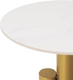 Side Table with Marble Top Metal White End Table Modern Sofa Side End Table Coffee Round Side Desk for Couch Living Room Bedroom