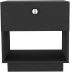 1 Drawer Nightstand, Open Lower Shelf,for Small Spaces