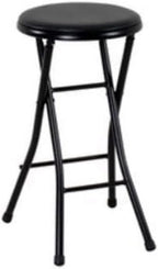 24" Vinyl Padded Folding Stool, Black