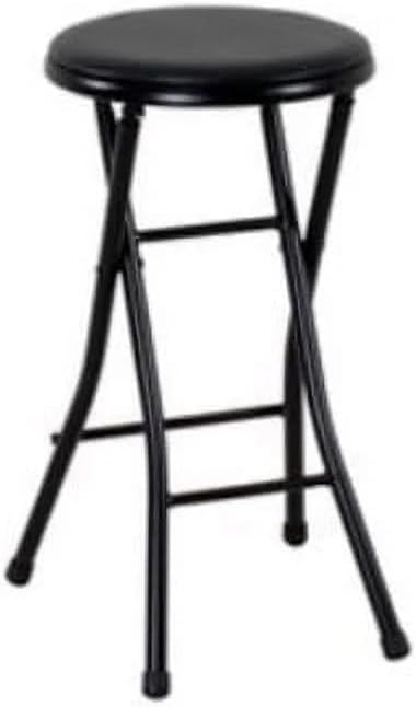 24" Vinyl Padded Folding Stool, Black