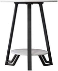 Telephone Table, Round Marble Side Table,Sofa & Console Tables,Telephone Tables,Easy to Assemble,2 Layers(Color:White,Size:19.6819.6823.62in)