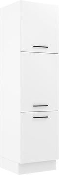 Madesa Hazel 3 Door Pantry Kitchen Storage Cabinet with 5 Compartments 89 Inch Tall Wooden Organization Unit - White