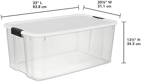 Sterilite Ultra Latch Box with Lids for Home and Office, 116 Quart, 8-Pack | Heavy-Duty and Stackable Plastic Containers with Latches for Closet, Cabinet, Bedroom, Bathroom and Dorm Room Organization