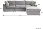 JACH L-Shaped Cloud Sectional Sofa for Living Room, Modular Convertible Sofa, Modern Comfy Couch, Covers Removable, Ottomans with Storage, Cloud Couch Furniture for Living Room Apartment (Grey)