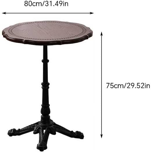ENGENDER Couch Side Table Retro Wooden Round Table Coffee Furniture Sofa Side Dessert Narrow End