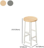 3-Piece Bar Table with Stools, Modern Living Room Set 3-Tier Storage Shelves and 2 Backless Stools for Home & Kitchen (Natural Finish, 39.5" L x 12" W H)