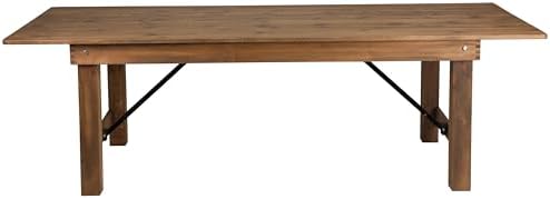 Flash Furniture Hercules 96x40 in Folding Table | Commercial Grade, Foldable Locking Legs, Farmhouse, Rustic