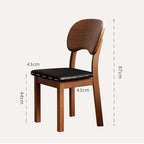 Etlegor Wood Dining Chair with Curved Backrest, Mid Century Modern Makeup Stool Upholstered PU Leather for Dining Room, Kitchen, Study Room, Office(Walnut-Brown,2PCS)