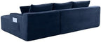 Blue Oversized Sectional Couches with Ottoman. Right Face Chaise | L shaped modular sofa, Cloud soft cushion with foam, Breathable pet-friendly, Side storage pocket, No assembly required.