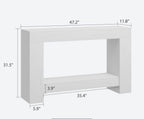 GAOMON 47" Farmhouse Console Table for Entryway - 2-Tier Storage Shelf, Rectangular Sofa Table for Living Room & Hallway, Heavy-Duty Accent Table Behind Couch