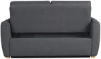 Serta Galway 66.5" Convertible Sleeper Loveseat, Full Size, Dreamcoil Comfort, FingerGuard Pinch Point Protection, Boucle Fabric, Charcoal