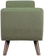HomePop 60" Modern Storage Bench with Wood Legs - Olive Green Woven