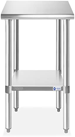 GRIDMANN Stainless Steel Work Table 18 x 24 Inches, NSF Commercial Kitchen Prep Table with Under Shelf for Restaurant and Home