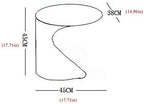 Telephone Table, C-Shaped Round Side Table,Sofa Side Table,Telephone Table/Bedside Table,Fiberglass Coffee Table(Color:White,Size:17.7114.9617.71in)