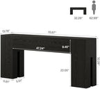 Tribesigns 71-Inch Long Console Table for Entryway, Farmhouse Sofa Console | Wood Entry Table, Console Table for Hallway, Foyer, Living Room, 300 Lb Capacity, Sturdy and Stable, Easy Assembly, Black