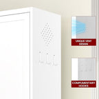 AQY Metal Pantry Cabinet, 72" White Kitchen Storage Cabinet with Doors