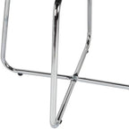 Hillsdale, Marisol Round Metal and Upholstered Vanity Stool with Scoop Back for Makeup Room or Bathroom, Off-White