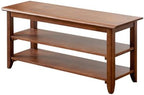 XKZG Shoe Rack Bench Wooden Shoe Storage Bench Entryway Bench, Brown, 39.4" | Rubber wood, Shoe Bench for Entryway, Living Room, Bedroom, Balcony, 39.4"W x 11.8"D x 16.5"H