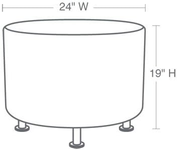Steelcase Turnstone Alight Lounge Round Ottoman: Brushed Aluminum Legs