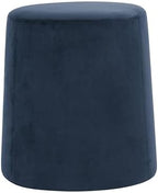 Spatial Order 17" Organic Shape Ottoman - Blue Velvet