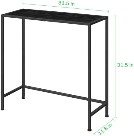 Narrow Console Table, Black Entryway Table for Small Spaces | 31.5" Small Side Table, Thin Hallway Table, Slim Sofa Side Table, For Living Room, Foyer, Wood-Grained, for Narrow Spaces
