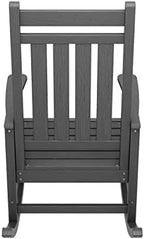 SERWALL Outdoor Rocking Chair Set of 2, HDPE Rocking Chairs for Adult, Grey | 21.1" Widened Seat adds Extra Comfort, Oversized Rocking Chair for Adults, All Weather Porch Rocker for Lawn Garden