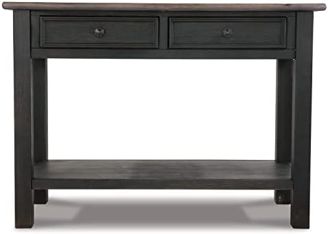 Signature Design by Ashley Tyler Creek Farmhouse Console Table, 2 Drawers | Behind couch table, Solid and engineered wood and veneers, 22-inch deep display shelf, Farmhouse sofa table