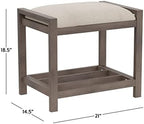 Hillsdale Furniture Amelia Vanity Stool, Antique Gray