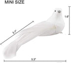UWIOFF Artificial Birds, 12 Pcs Artificial White Doves Simulation Foam White Feathered Artificial Birds Doves Clip On Ornament for Christmas Tree Decorations, Wedding, Wreaths & Crafts