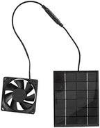 Solar Panel Fan, 2W Greenhouse Ventilation Solution Exhaust Air Ventilation Heat Dissipation Tool, Solar Panel Powered Fan Mini Ventilator, Solar Fan Exhaust Fan, For Greenhouse Shed