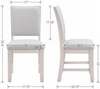 Farmhouse Dining Chairs Set of 2 Upholstered Kitchen Chairs with Cross Back Armless Wooden Side Chairs for Dining Room, Living Room, Reception (Grey Linen + White Frame)