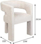 Jofran Gwen Jacquard Upholstered Accent Chair, Modern Luxury Plush Sculptural Armchair for Dining Room or Living Room, Chairs Living Room, Natural, Set of 6
