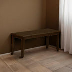 East West Furniture PFB-CAP-W Parfait Dining Table Bench with Wooden Seat, 52x15x17 Inch, Cappuccino