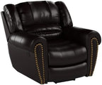 CANMOV Leather Recliner Chair, Classic and Traditional Manual Recliner Chair with Comfortable Arms and Back Single Sofa for Living Room, Brown