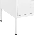 White Steel Cabinet 31.5x13.8x40 in, 2-Door Pantry w/ 2 Drawers, Adjustable Shelf, 220 lb Load for Bath/Kitchen/Garage