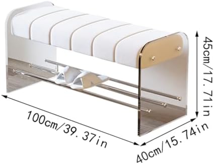 Foot Stool Shoe Changing Stool Transparent Acrylic Bench Bedroom Cloakroom Simple Home Door Wearing Shoe Stool Entryway Bench(A,M 100cm)