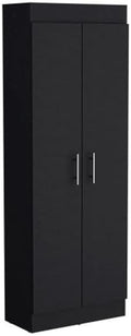 Clinton Pantry Cabinet Engineered Wood Black